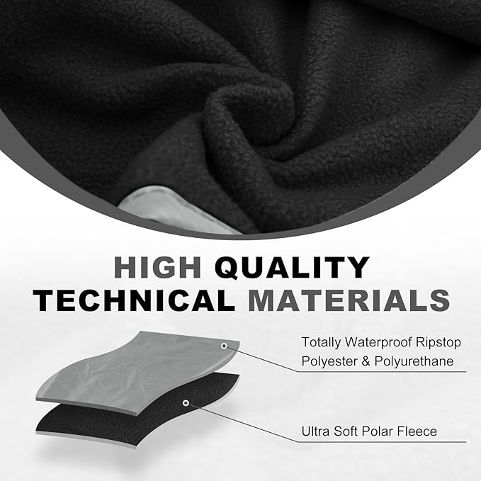 Fleece Waterproof Outdoor Blanket - Windproof Stadium Blanket for Camping, Picnics, and Sports Stay Dry and Comfortable 80"x 58"(Gray)