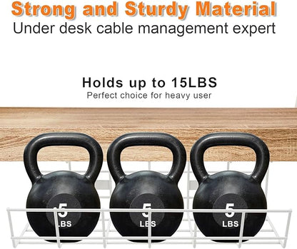 Under Desk Cable Management- 4 Pack Cord Organizer. Metal Wire Cable Management