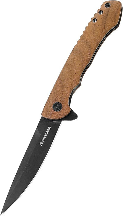 Gentleman's knife wood handle assist knife Flipping pocket knife ball bearing Folding Knife EDC Knives for Men Women Everyday Carry Outdoor Hiking Camping Gift