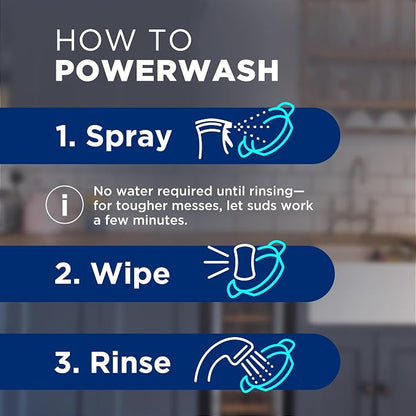 Dawn Powerwash Gain Original Dish Spray, Liquid Dish Soap, Dish Soap Refill, , 1 Starter Kit + 3 Refills, 64 Fl Oz Total (16 fl oz/bottle)