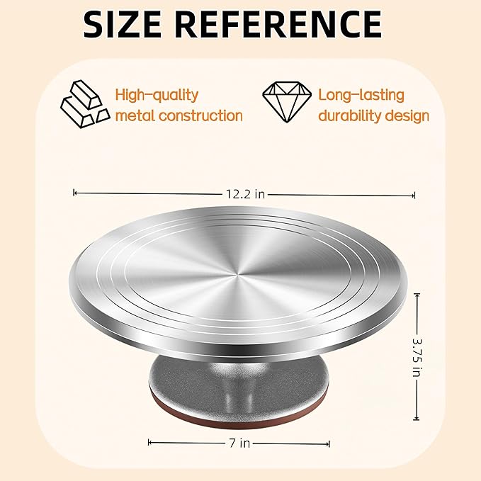 12-Inch Aluminum Alloy Cake Turntable