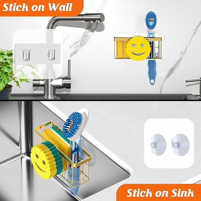 MURLONG Sponge Holder Smiley Face, Sink Caddy