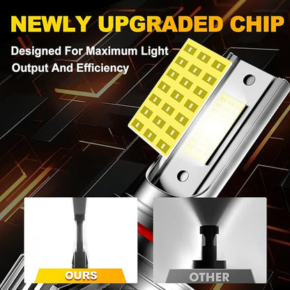 Fit For Chevy Tahoe 2007-2015 Dual Application Beam Bulbs Combo, 40000LM 300% Brightness 6500K White Enhanced Visibility with Cooling Fan Fog Light Bulbs Kit, Direct Installation, Pack of 6