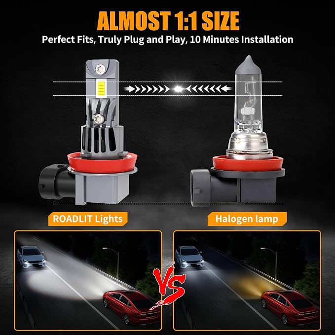 Lights Bulbs for Ram 1500 2500 3500 (Year: 2020 2021 2022 2023 2024 2025), High Beam Low Beam and Fog Light Bulb Set, 6500K White Light, 500% Brightness, Plug and Play - 6 Pack