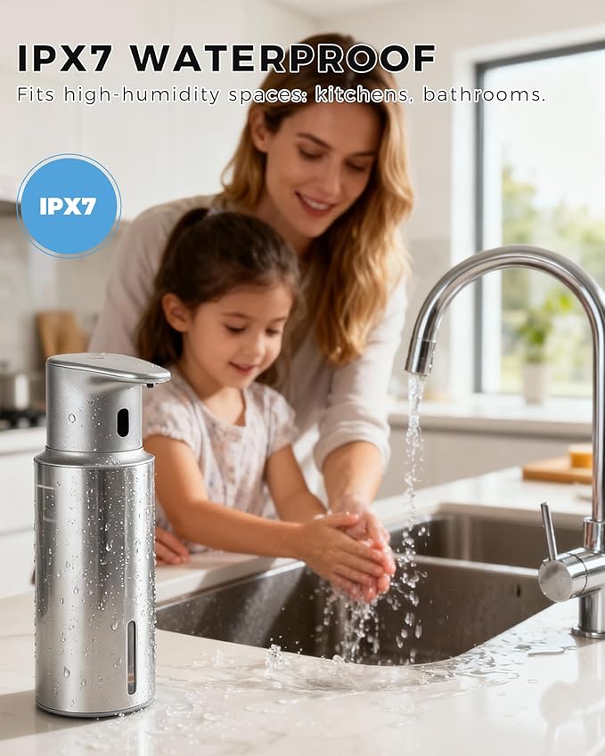 Automatic Liquid Soap Dispenser Touchless, 304 Stainless Steel Bottle Body