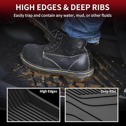 LASFIT Floor Mats & Trunk Mats for Tesla Model S 2021-2025 2026 (Include Plaid Model), All Weather TPE Custom Fit 1-3 Rows & Cargo Liners Full Set Car Mats Accessories, Black