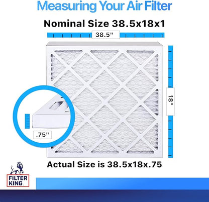Filter King 38.5x18x1 Air Filter | 4-PACK | MERV 8 HVAC Pleated A/C Furnace