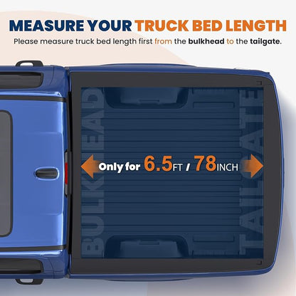 KUIPERAUTO Roll-Up Soft Vinyl Truck Bed Tonneau Cover Fleetside Compatible with 2019 2020 2021 2022 2023 2024 2025 2026 Ram 1500 New Body No RamBox On Top (6.4/6.5 FT Feed Bed)