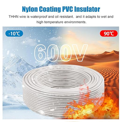 THHN Wire 12 Gauge 200 FT OFC Electrical Wire, 12 AWG Solid Copper Wire Rated