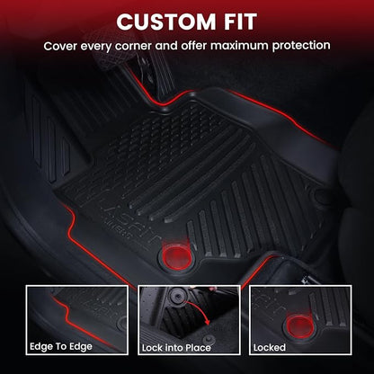 LASFIT Floor Mats & Cargo Mat with Seatback for Mercedes Benz GLS 2020-2026 450/580/ 63 AMG (Fit 7 Seats Without Rear Seat Package), All Weather TPE Custom Fit GLS, 3 Rows & Trunk Mat with Backrest