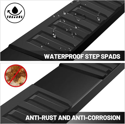 COMNOVA Running Boards Compatible with 2002-2008 Dodge Ram 1500 Quad Cab,2003-2009 Ram 2500 3500 Quad Cab, 6 Inch Black Side Step, Heavy Duty Carbon Steel Step Bars.