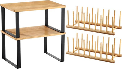 Marsui 4 Pcs Kitchen Organizer Accessories Set Cabinet Organizer Shelf and