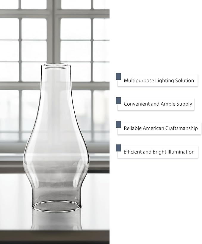 Light of Mine: 2.5" X 7.5" Oil Lamp Replacement Chimney - Clear Smooth Top Borosilicate Chimney (2 1/2" x 7 1/2")