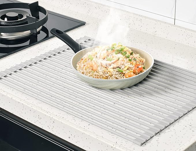 Surpahs 20.5 x 15.5 Inch Roll-Up Dish Drying Rack, Fits Across Sink Openings up