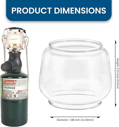 AMERICAN MANTLE Lantern Globe – Clear Borosilicate Glass Replacement for CLMN Lanterns 1.88" W x 2.25" H – Fits Models 214, 285, 288, 5150, 5151A/B/C & More – Heat Resistant Transparent Globe