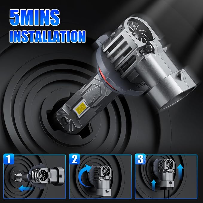 rimthin 9005/HB3 Bulbs, HB3 Fog Lights 6000K Cool White, Pack of 2