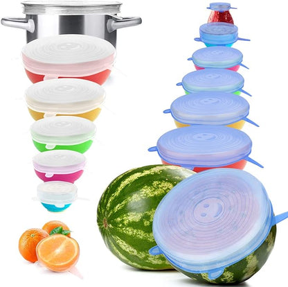 YXYL 14 PCS Reusable Silicone Stretch and Seal Lids