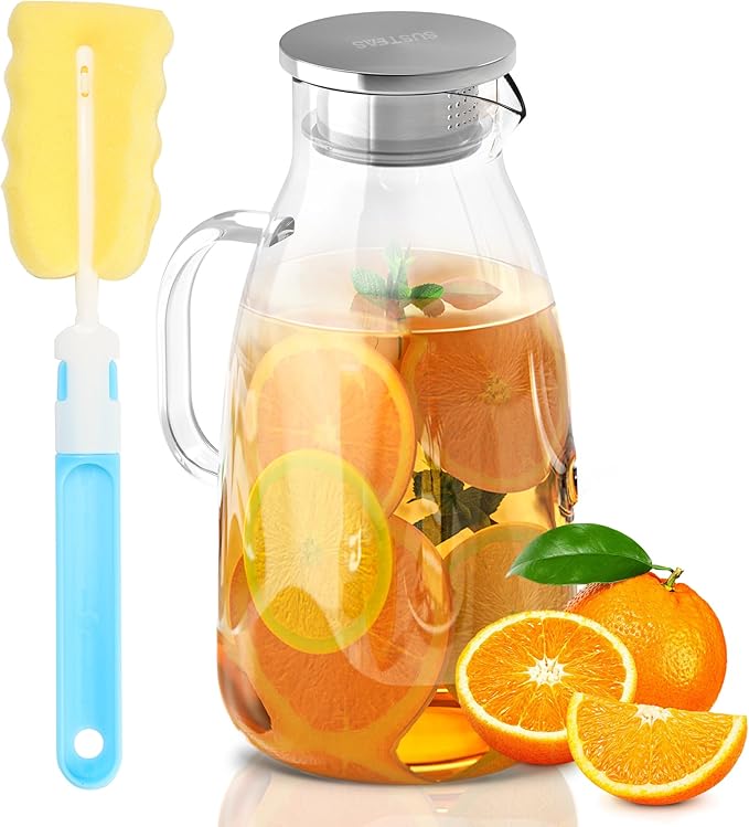 SUSTEAS 3 Liter 101 oz Glass Pitcher