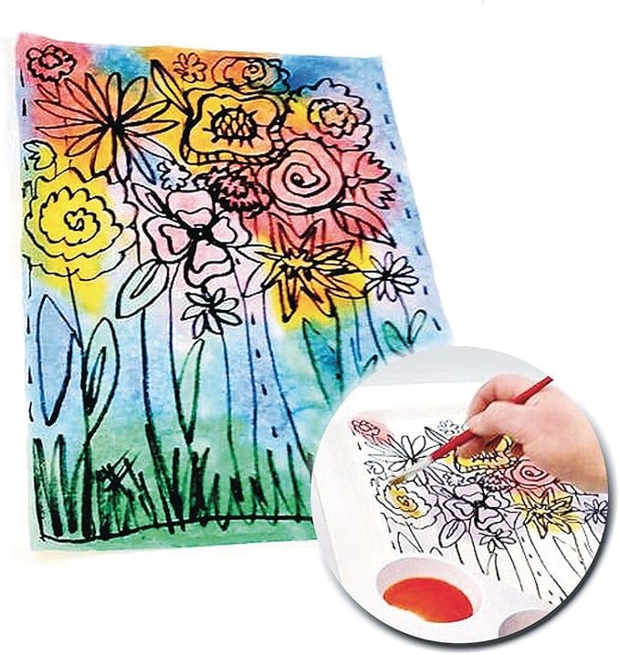 S&S Worldwide Color Splash! Liquid Watercolor Paint, 10 Vivid Colors, 8-oz Flip-Top Bottles, for All Watercolor Painting, Use to Tint Slime, Clay, Glue, Shaving Cream, Non-Toxic., Multicolor