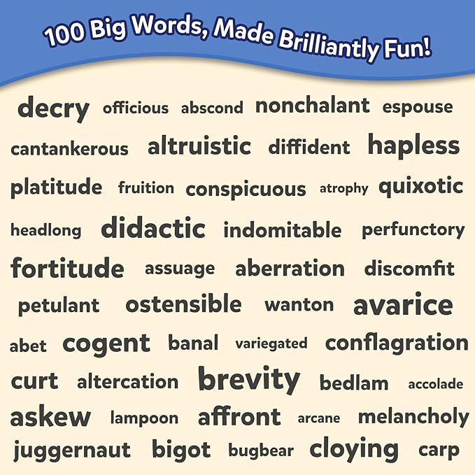 Skillmatics Vocabulary Flash Cards for SAT Prep – Learn 100 Words with Wordplay, Visuals & Soundplay, Study Aid & Educational Gift for Ages 12, 13, 14 & Up, Screen-Free Language Game