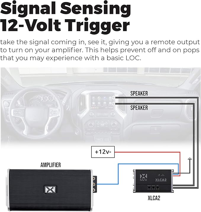 NVX XLCA2 X-Series 2-Channel Line Out Converter Digital Bass Enhancer