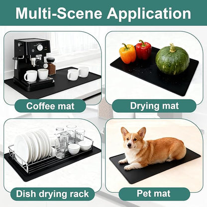 Silicone Coffee Mat, Eco-friendly, Hygienic Drying Pad, Leak-Proof and Non-Slip
