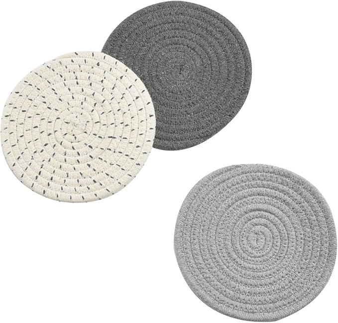 Potholders Set Trivets Set 100% Pure Cotton Thread Weave Hot Pot Holders Set