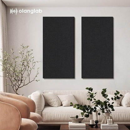Olanglab Acoustic Panels 2 Pack, Fabric Wrapped Sound Proof Foam Panels