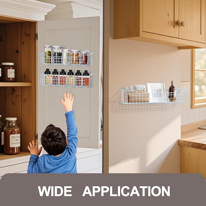 Spice Rack Wall Mount, Metal Spice Holder Saving Space Shelf