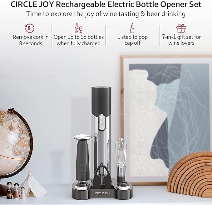 CIRCLE JOY Electric Wine Opener Set Automatic Wine Opener Kit