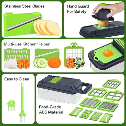 HomeHacks Vegetable Chopper Vegetable Cutter, 15 in 1 Kitchen Gadget, Onion