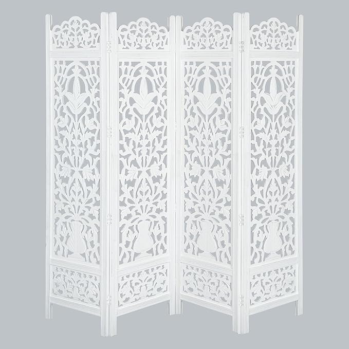 Lightnpro 4-Panel Wooden Room Divider 72"×72"