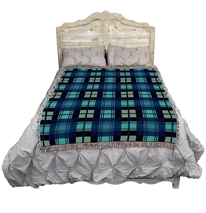 Pure Country Weavers Plaid Blanket Black Watch Tartan - Patterns Gift Tapestry Throw Woven from Cotton - Made in The USA (72x54)