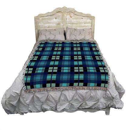 Pure Country Weavers Plaid Blanket Black Watch Tartan - Patterns Gift Tapestry Throw Woven from Cotton - Made in The USA (72x54)