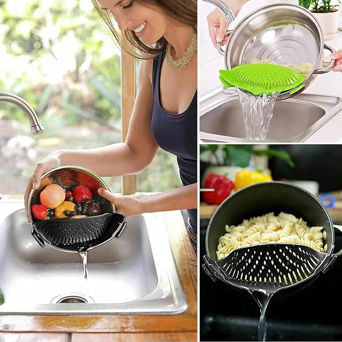 2 Pcs Clip on Strainer, Pot Strainer