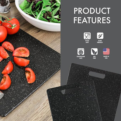 Dexas Superboard Pastry Board and Cutting Boards, Set of Two, Midnight Granite
