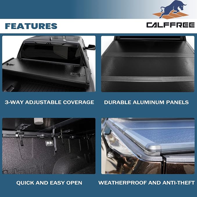 Hard Tri-Fold Truck Bed Tonneau Cover Compatible with 2022-2026 Ford Maverick 4.6ft Bed (54.4")