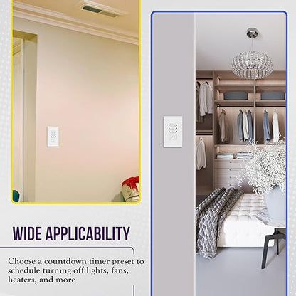 ENERLITES 1-Hour Light Switch Timer, Countdown Wall Timer
