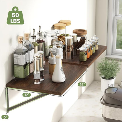 Heimlove 12 Inch Deep Floating Shelves