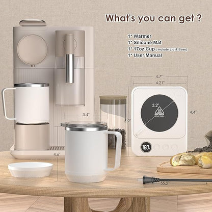 Coffee Mug Warmer & Mug Set for Desk, Smart Coffee Cup Warmer