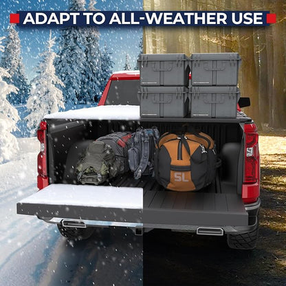 MOSTPLUS Quad 4-Fold Hard Folding Tonneau Cover Truck Bed Compatible with 2007 2008 2009 2010 2011 2012 2013 Chevy Chevrolet Silverado/GMC Sierra 1500 Fleetside - 5.8 FT Aluminum Bed (69.3 inch)