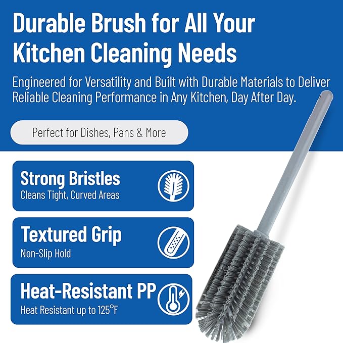 SPARTA Scrub Brush Bottle Brush, Dishwasher Safe Brush