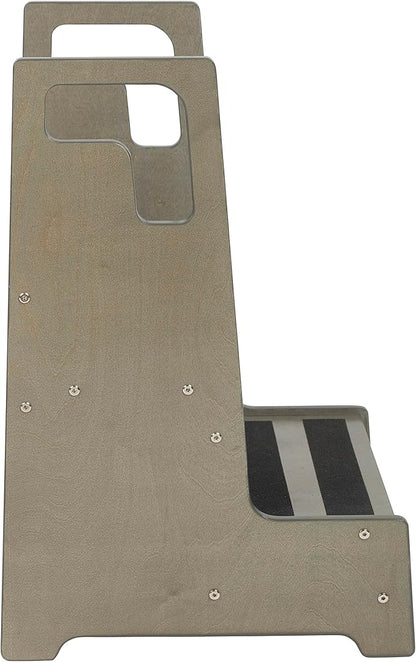 ECR4Kids Reach-Up Step Stool with Handles, Kids Furniture, Grey Wash