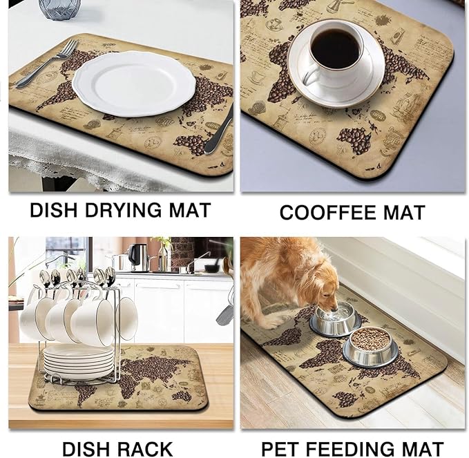 Fun Coffee Mat 23inx15in, Coffee Bar Mat