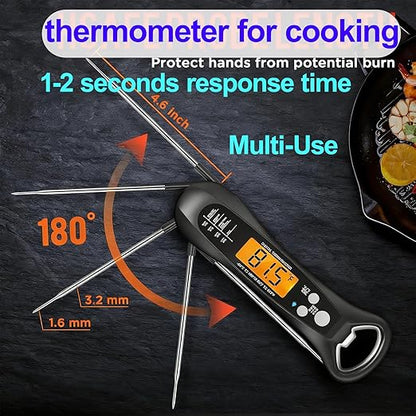 Instant Read Meat Thermometer for Cooking – Waterproof Digital Food Thermometer