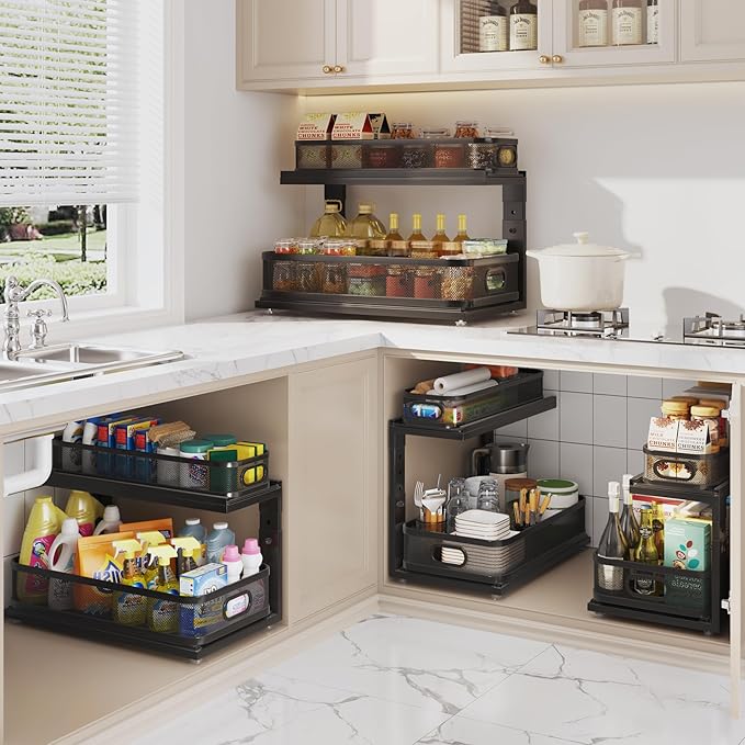 2 Pack 21IN-Depth Under Sink Organizer