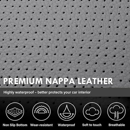Coverado Chevy Silverado Seat Covers, Faux Leather Seat Covers Fit for Chevy Silverado GMC Sierra 2007-2026 1500, 2015-2026 2500HD 3500HD Crew Double Extended Cab (Front,Gray)