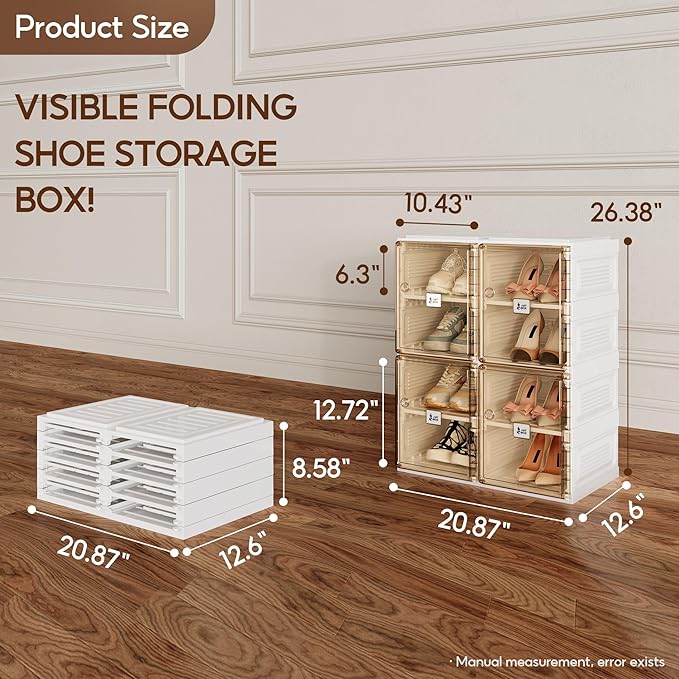 ANTBOX Shoe Organizer Storage Box, Portable Folding Shoe Rack