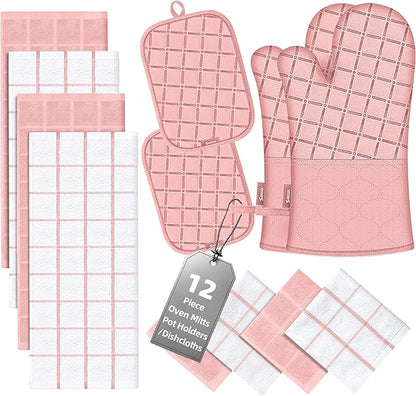 Oven Mitts Pot Holders Sets/Kitchen Towels and Dishcloths, Oven Gloves Kitchen