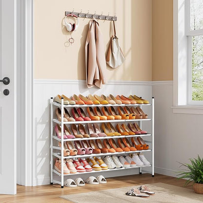 Tajsoon Expandable Shoe Rack for Closet 5 Tier, 29“-41“Adjustable & Stackable